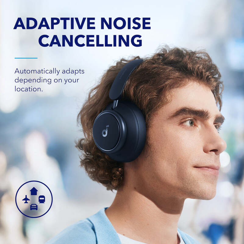 Soundcore Space Q45 Wireless Over-Ear Noice Cancelling Headphones 50H Playtime Bluetooth 5.3, Blue
