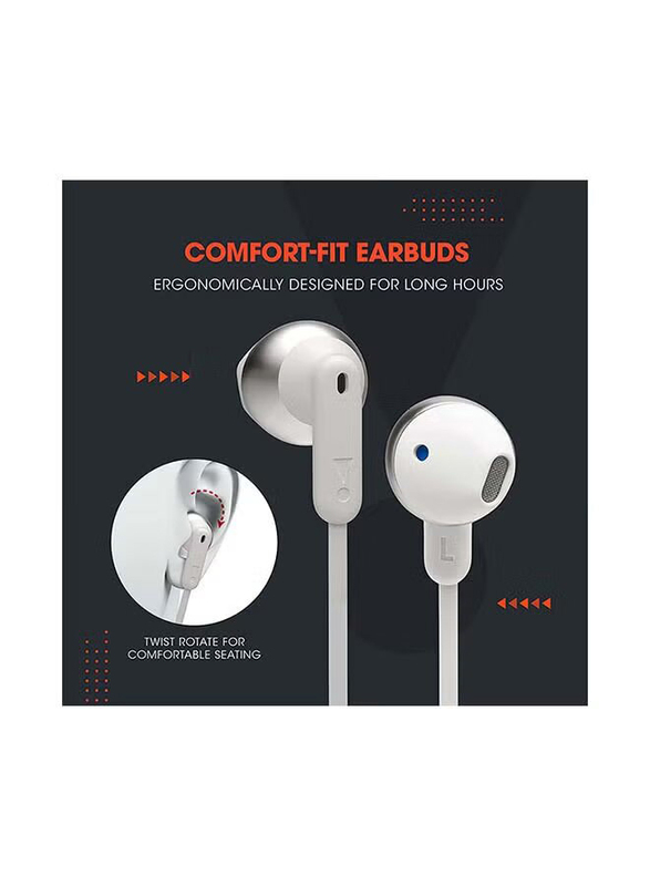JBL Tune 215BT Bluetooth In-Ear Earphones, White
