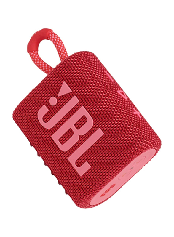 JBL Go 3 IP67 Waterproof Portable Bluetooth Speaker, Red