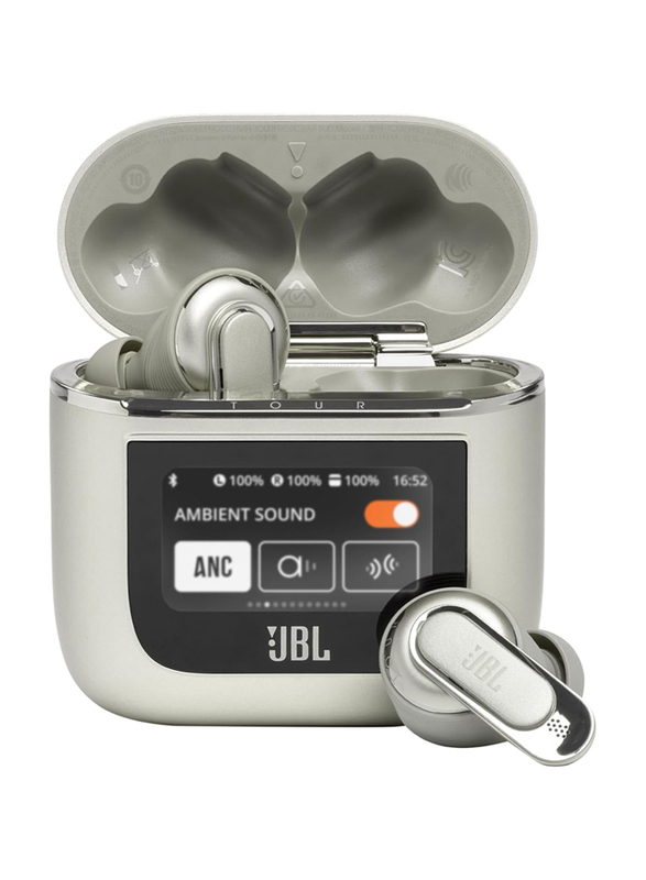 JBL Tour Pro 2 True Wireless In-Ear Noise Cancelling Earbuds with Smart Case and Smart Ambient, Champagne