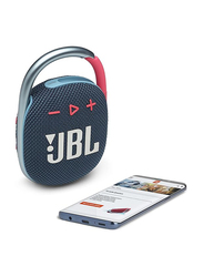 JBL Clip 4 IP67 Water Resistant Portable Bluetooth Speaker, Blue/Pink