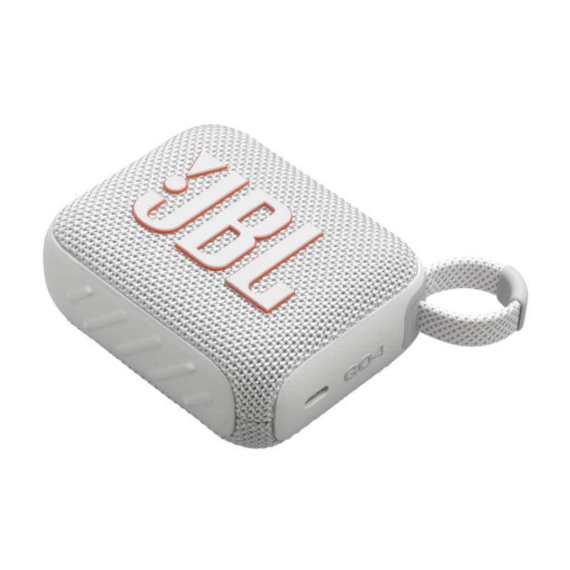 JBL Go 4 Portable Speaker with Pro Sound, Powerful Audio, Punchier Bass, White