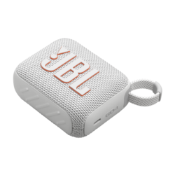 JBL Go 4 Portable Speaker with Pro Sound, Powerful Audio, Punchier Bass, White