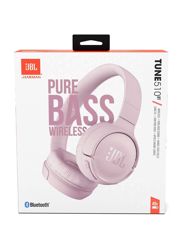 JBL Tune 510BT Wireless On-Ear Headphones, Pink
