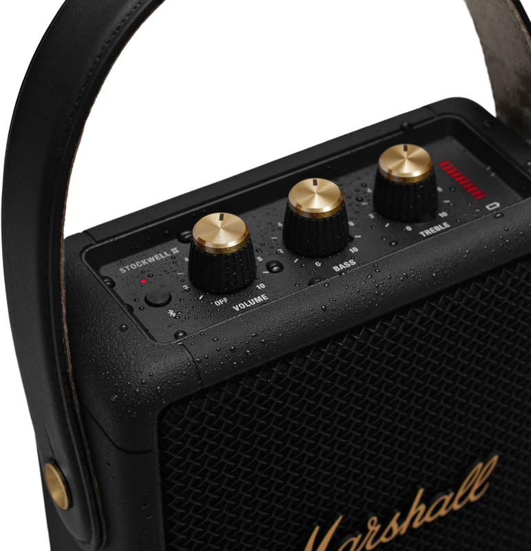 Marshall Stockwell II Wireless Portable Bluetooth Speaker, Black/Brass
