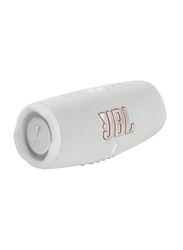 JBL Charge 5 IP67 Water Resistant Portable Bluetooth Speaker, White