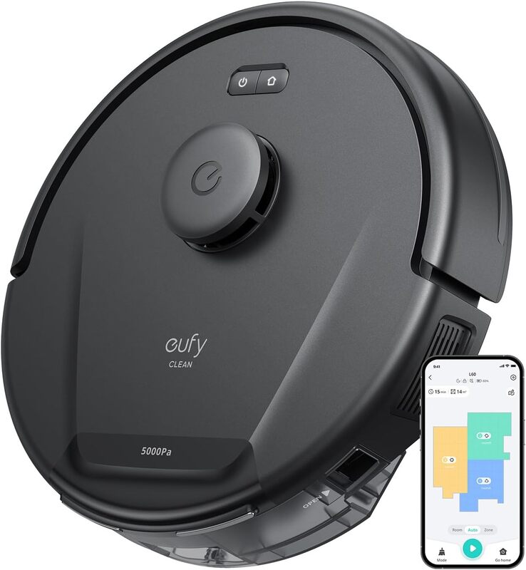 eufy L60 Robot Vacuum Cleaner, Ultra Strong 5,000 Pa Suction to Remove Hair, Dust, iPath Laser Navigation, For Deep Floor Cleaning, Ideal for Hard Floors