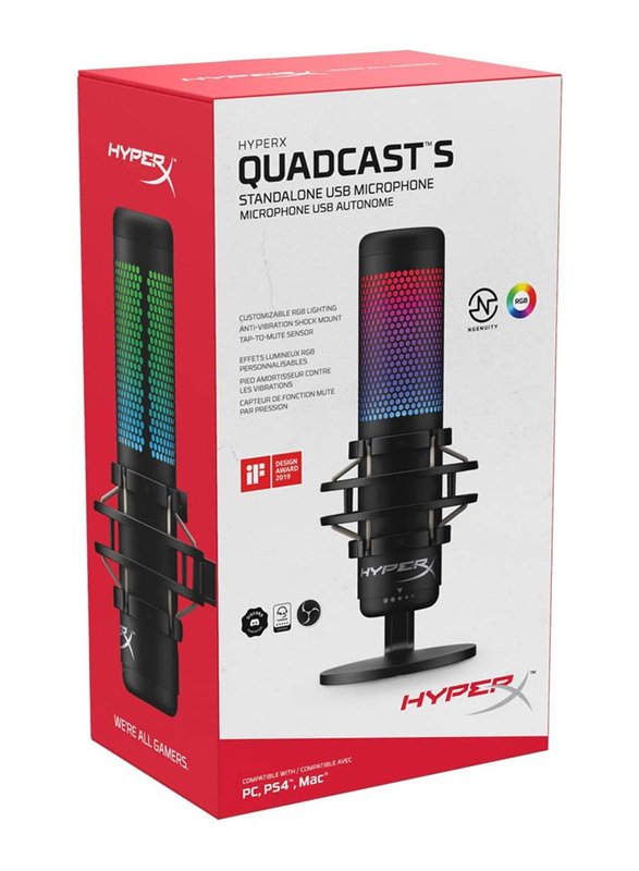 HyperX QuadCast S Microphone for PC, Black