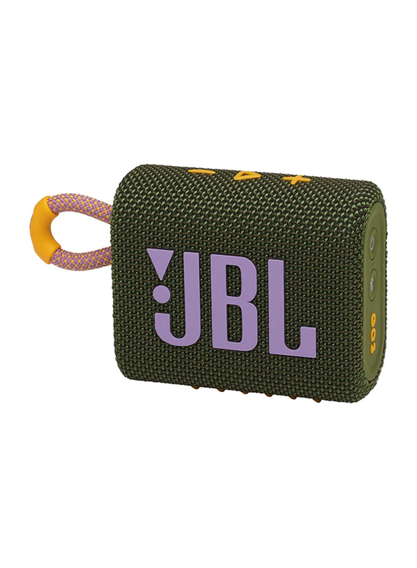 JBL Go 3 IP67 Waterproof Portable Bluetooth Speaker, Green