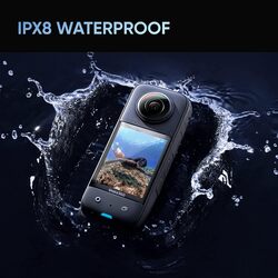 Insta360 X3 Adventure Kit, Waterproof Action Camera with 1/2" Sensor, 5.7K 360, 72MP 360 Photos, Stabilisation, 2.29 Touch Screen, AI Editing, Live Streaming, Webcam, Voice Control