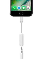 Apple 3.5mm Lightning Cable, Lightning to Headphone Jack Adapter, White