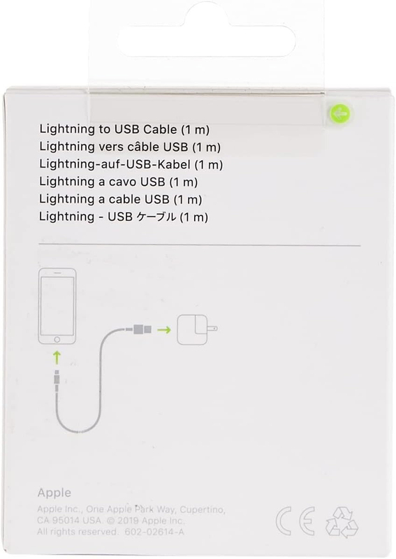 Apple 1-Meter Lightning Cable, Lightning to USB 2.0, White