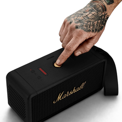 Marshall Middleton Bluetooth Portable Speaker, Black/Brass