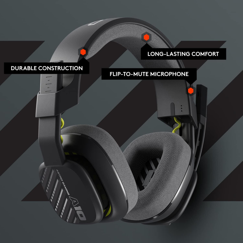 Astro A10 Gen 2 Over-Ear Wired Gaming Headset with Flip-to-Mute Microphone for Xbox, PC and Mac, Black