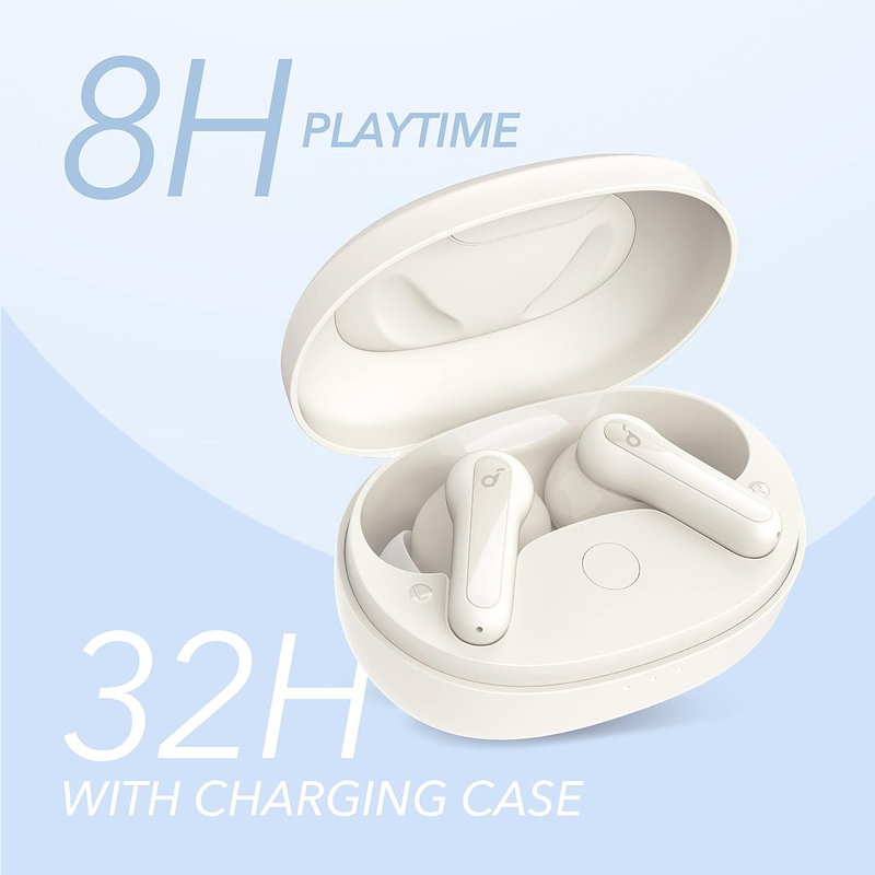 Anker Soundcore Life P2 Mini Wireless In-Ear Noise Cancelling Earbuds with Mic, White