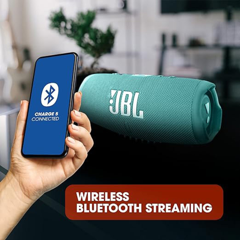 JBL Charge 5 IP67 Water Resistant Portable Bluetooth Speaker, Teal