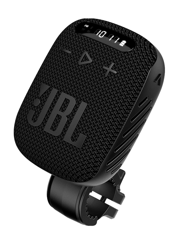 JBL Wind 3 FM Handlebar Portable Bluetooth Speaker, Black