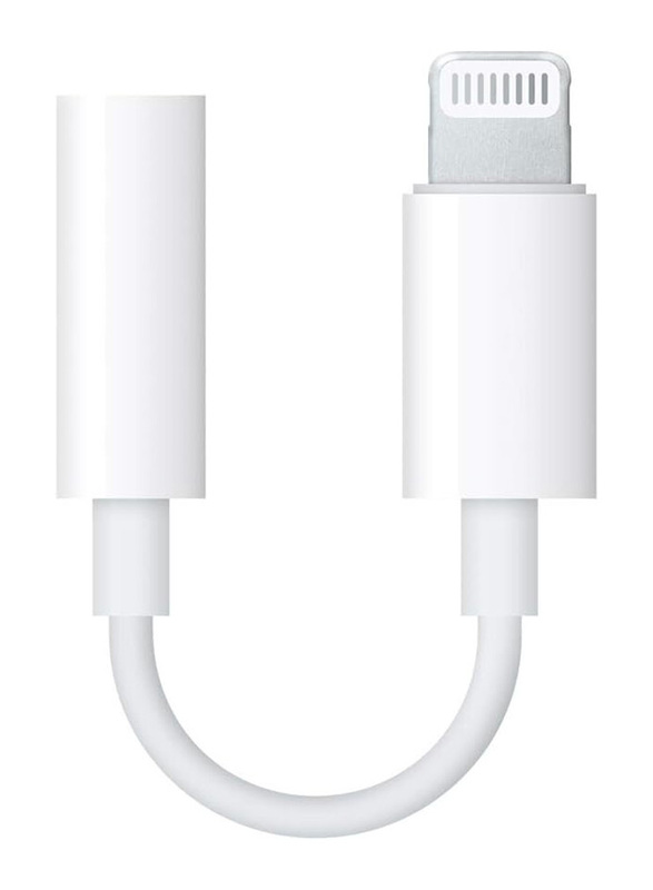 Apple 3.5mm Lightning Cable, Lightning to Headphone Jack Adapter, White