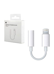 Apple 3.5mm Lightning Cable, Lightning to Headphone Jack Adapter, White