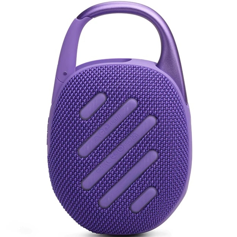 JBL Clip 5 Portable Speaker Bluetooth 5.3 IP67 rating 12 hours of playtime and multi-speaker connection, Purple