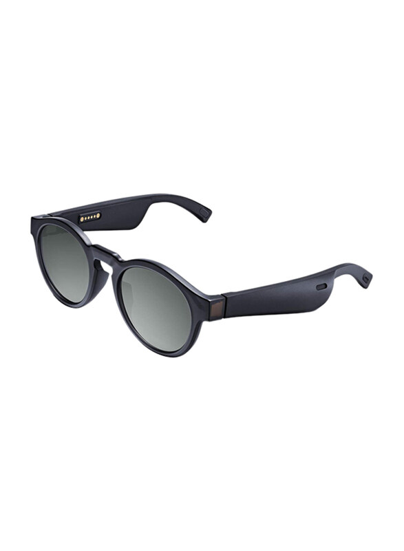 

Bose Rondo Full-Rim Round Black Audio Sunglasses, Grey Lens, 51/22/154