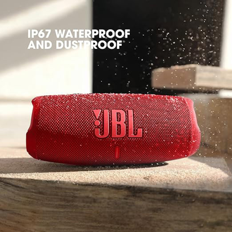 JBL Charge 5 IP67 Water Resistant Portable Bluetooth Speaker, Red