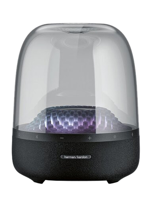 Harman Kardon Aura Studio 4 Music Glass 360° Surround Sound Diamond-Shaped Atmosphere Lighting Effect Desktop Bluetooth Speaker, Black