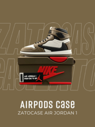 Nike Air Jordan  Cover Compatible for Airpods 1 2 Case BROWN