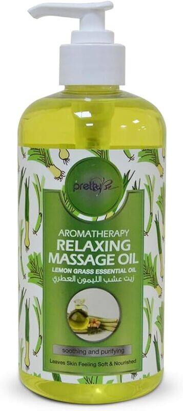 

Pretty Be Aromatherapy Relaxing Massage Oil Lemon Grass Essential Oil, Soothing and Purifying, Leaves Skin Feeling Soft & Nourished - 500ml