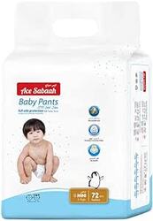 Ace Sabaah Baby Diaper Pants, Size 2, Mini 3-7kg, 72pcs