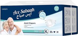 Ace Sabaah Adult Diaper, Size Extra Large , Waist 132-173cm, Pack of 30pcs