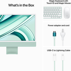 Apple iMac AIO Desktop Computer, 24" 4.5K Retina Display, Apple M3 Chip, 8-Core CPU Processor, 2TB SSD, 24GB RAM, Apple 10-Core GPU Graphic Card, EN Keyboard, macOS, Z19H0015H, Green