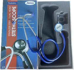 سماعة الطبيب AVEUS المصنوعة من الفولاذ المقاوم للصدأ ذات الرأس المزدوج - لطب الأطفال