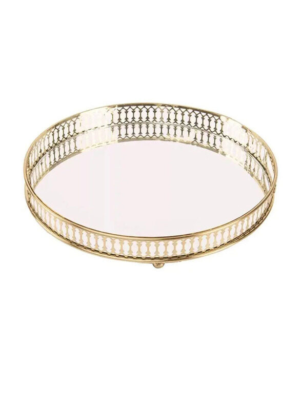 

E.V.A. Home Decor 4cm Gold Rush Round Tray, Gold