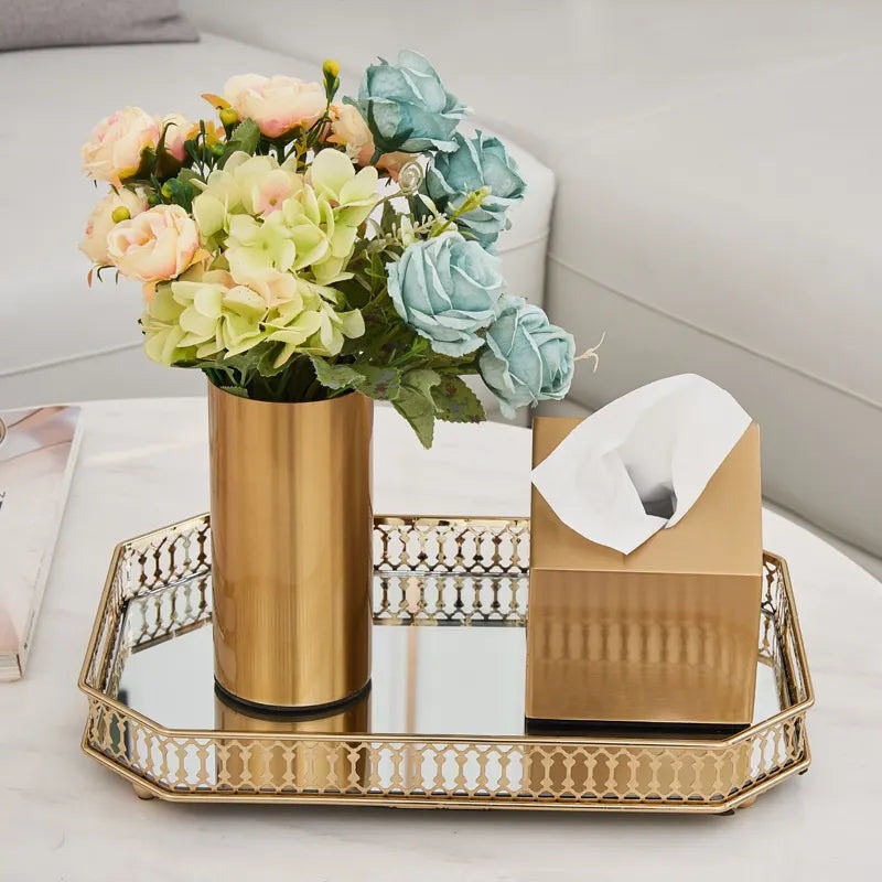 

E.V.A. Home Decor Satyr Brown Tray, 24 x 14 x 4cm, 29 x 18 x 4cm, Gold