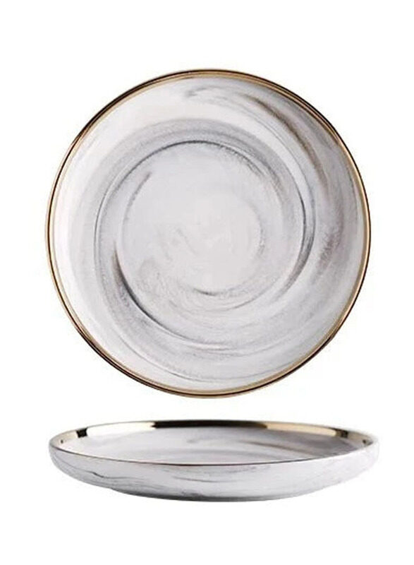 

E.V.A. Home Decor 7.5-inch Runefang Dinnerware Collection Porcelain Round Plate, White