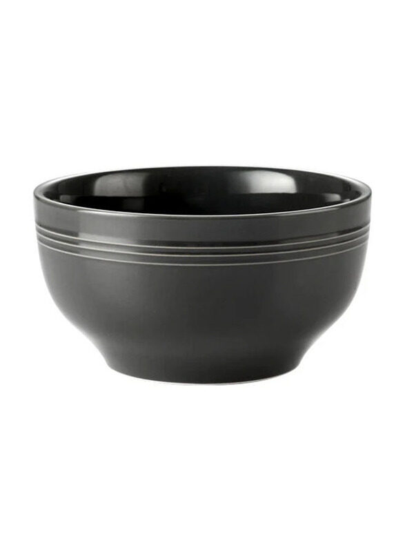 

E.V.A. Home Decor 7-Inch Orka Dinnerware Collection Ceramic Round Bowl, Black