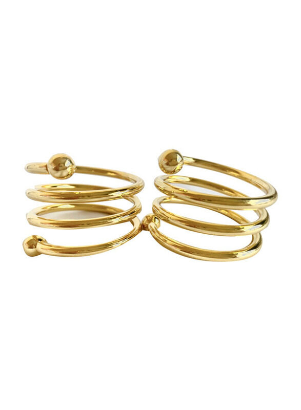 

E.V.A. Home Decor Birch Strain Napkin Rings Set, 2 Piece, Gold