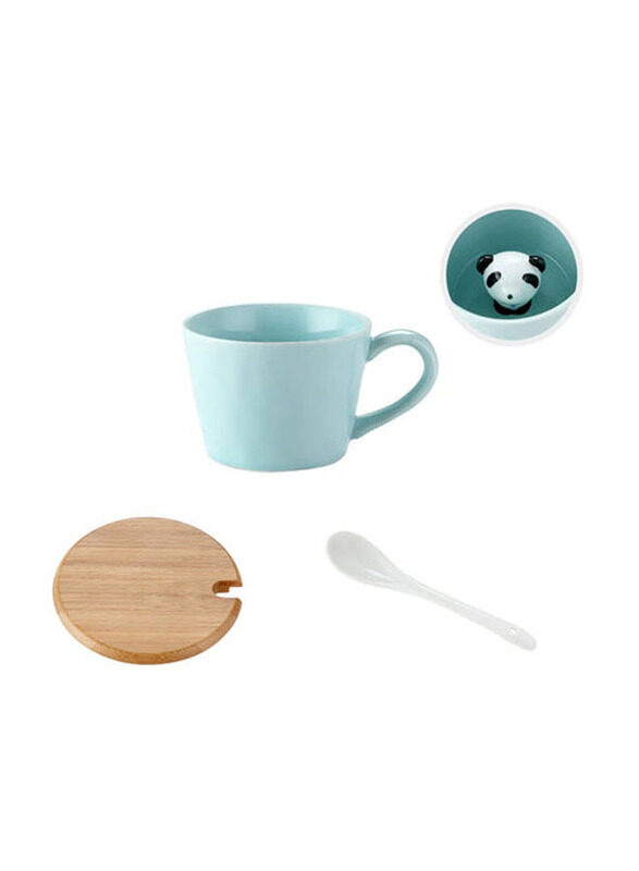 

E.V.A. Home Decor Cute Animals Mugs Set, Light Green