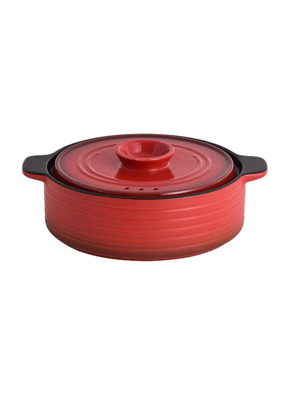 

E.V.A. Home Decor 2-Ltr Ebicha Porcelain Casseroles with Lid, Red