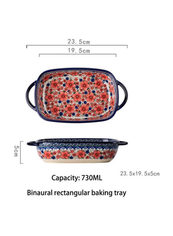 

E.V.A. Home Decor 730ml Pompelmo Ceramic Bakeware Medium Baking Plate, Multicolour