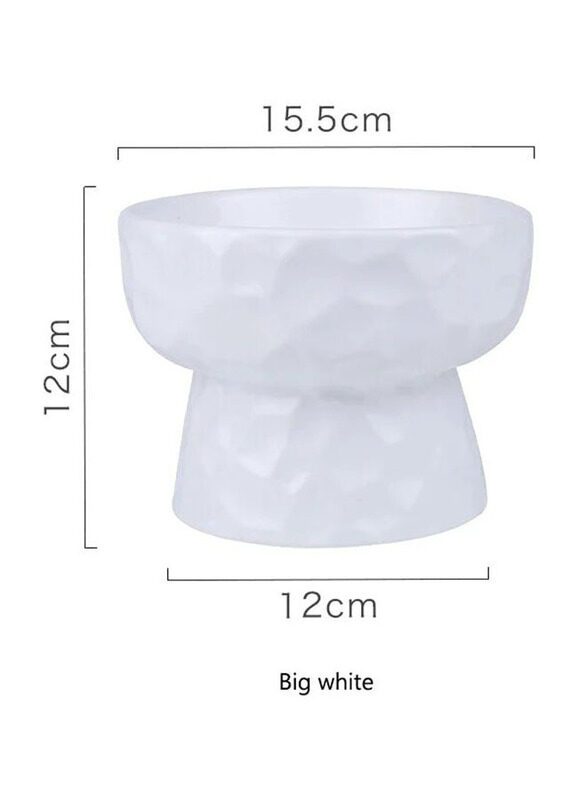 

E.V.A. Home Decor Cremini Cat Feeding Bowl, Big, White