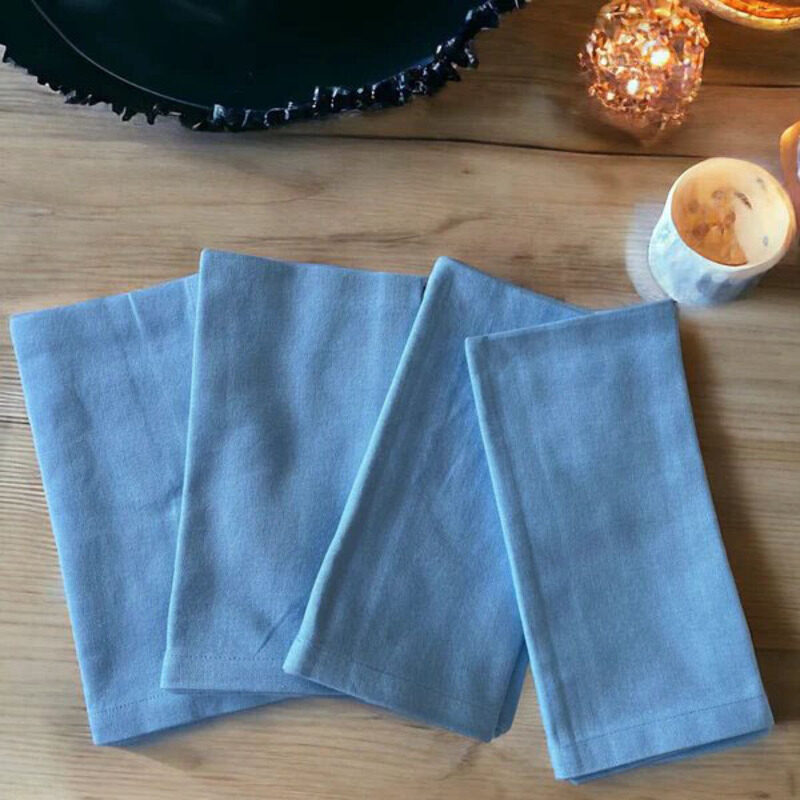 

E.V.A. Home Decor Cerulean Cotton Napkin Set, Blue, 4 Pieces