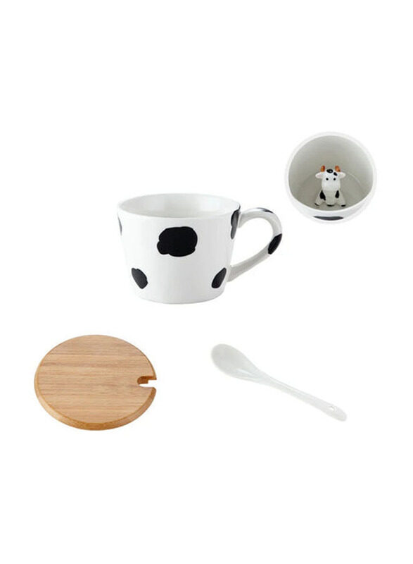 

E.V.A. Home Decor Cute Animals Mugs Set, White