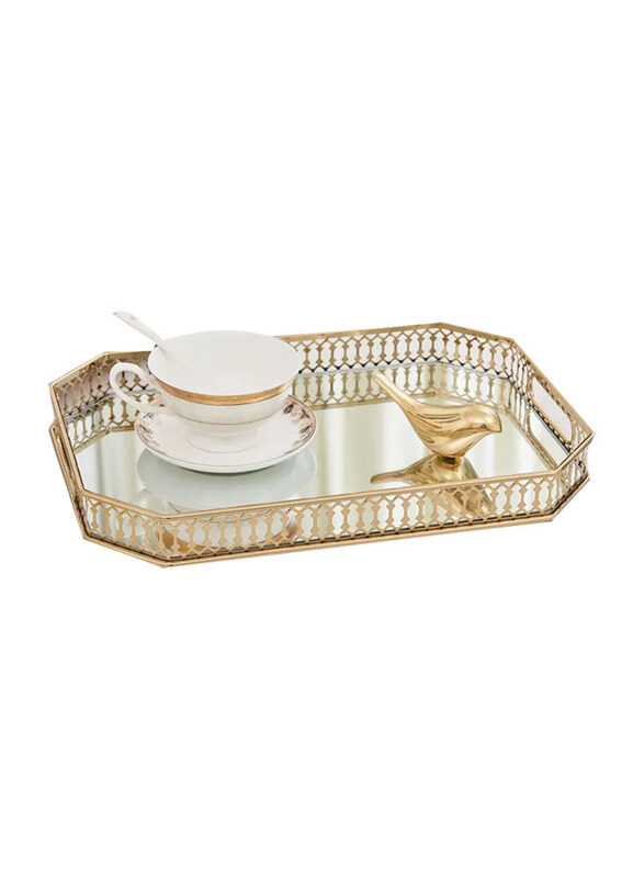 

E.V.A. Home Decor Satyr Brown Tray, 24 x 14 x 4cm, Gold