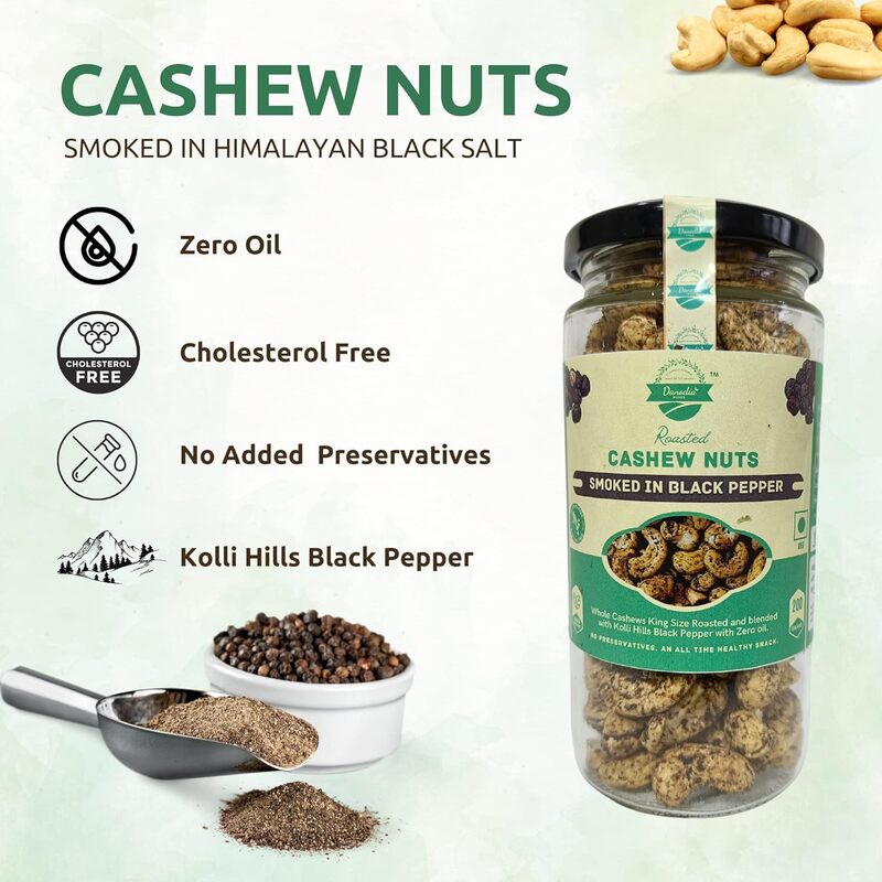 Roasted Cashew Black Pepper, Tossed with Virgin Olive Oil 250g