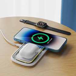 Bwoo 2-in-1 30W Wireless Charger with Night Light, White
