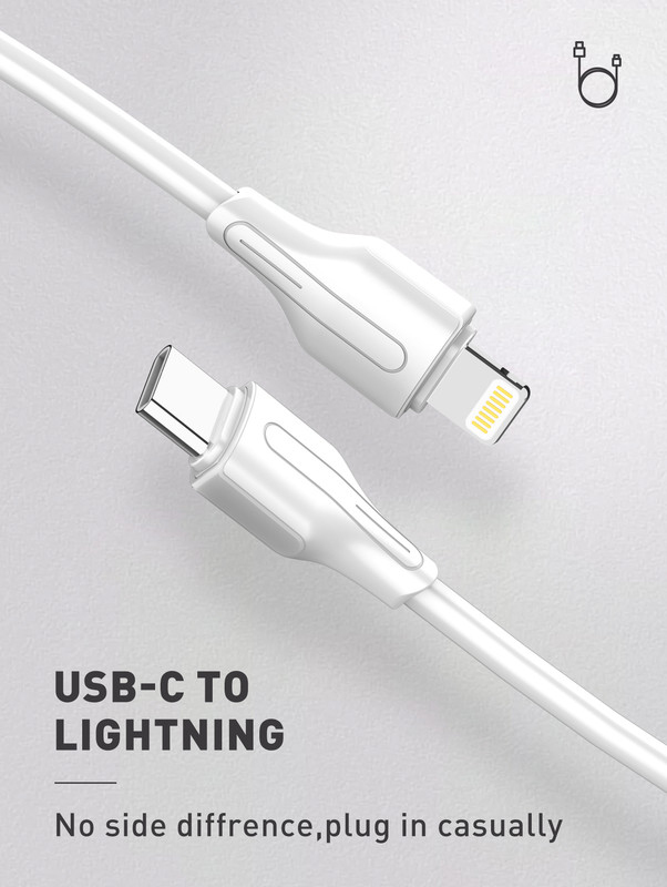 Ldnio 30W iPhone Lightning Data Cable, USB Type-C to Lightning, White