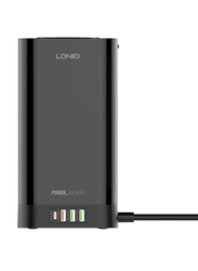 Ldnio 3-in-1 USB-C Power Extension Cord with 15W Wireless Charger and Cable Management Box, Black