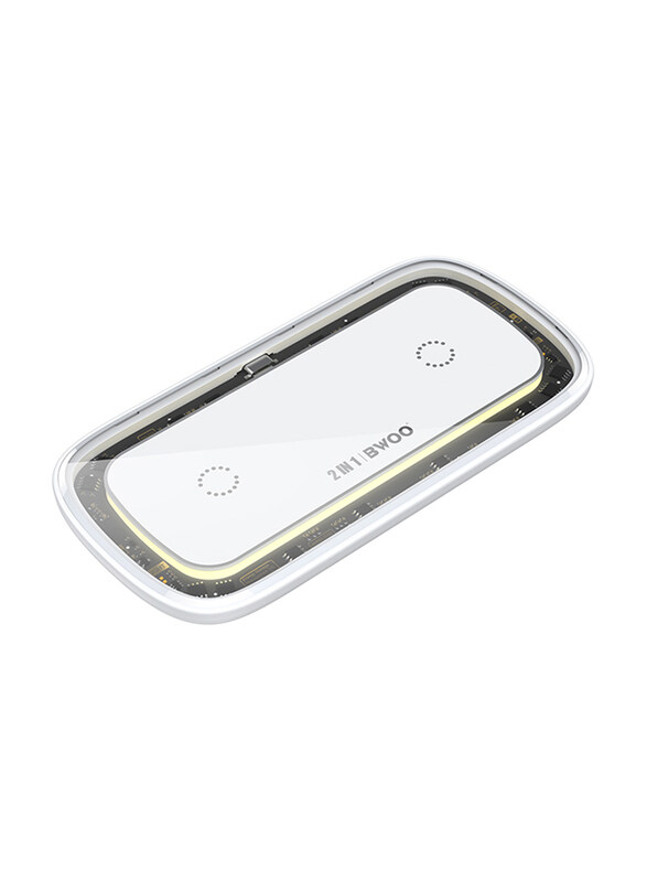 

Bwoo 2-in-1 30W Wireless Charger with Night Light, White